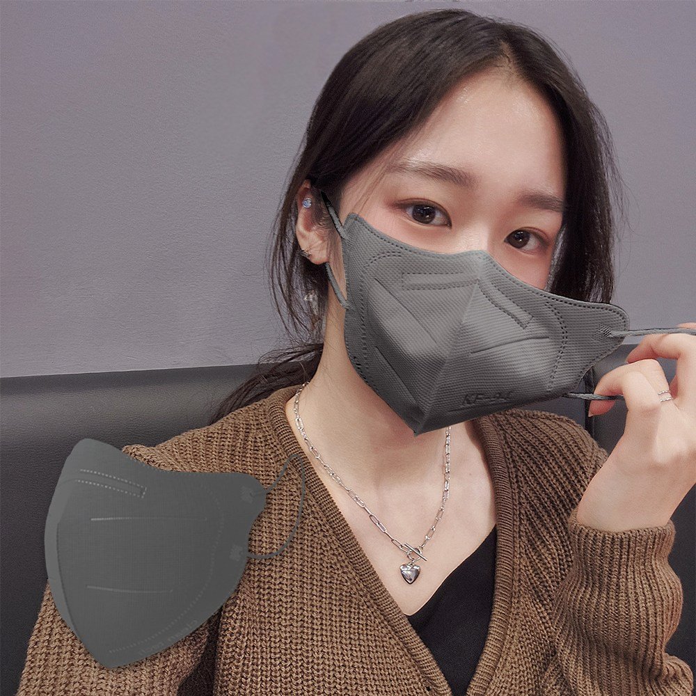 국산 KF94 새부리형 컬러마스크 대형 3중구조 마스크, 100매입, 1개, 다크그레이할인 상세 이미지 1