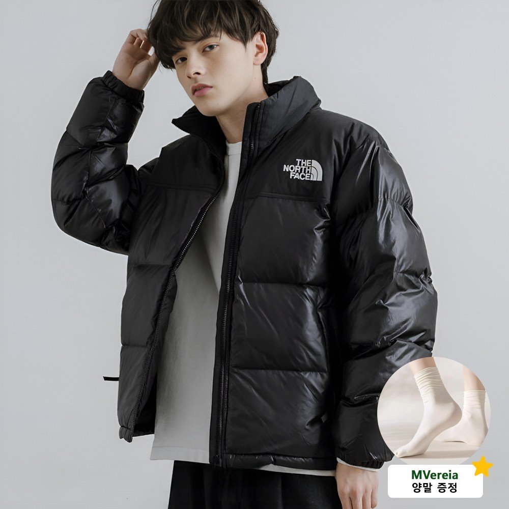 노스페이스 눕시 패딩 숏 푸퍼 자켓 점퍼 블랙 COCOBLNAK 양말증정 상세 이미지 1