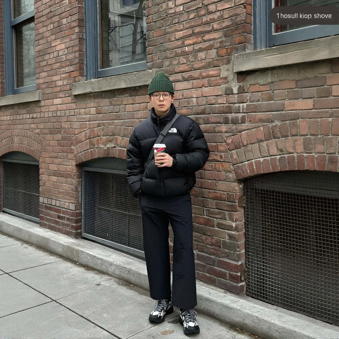 노스페이스 눕시 패딩 숏 푸퍼 자켓 점퍼 블랙 COCOBLNAK 양말증정 상세 이미지 2