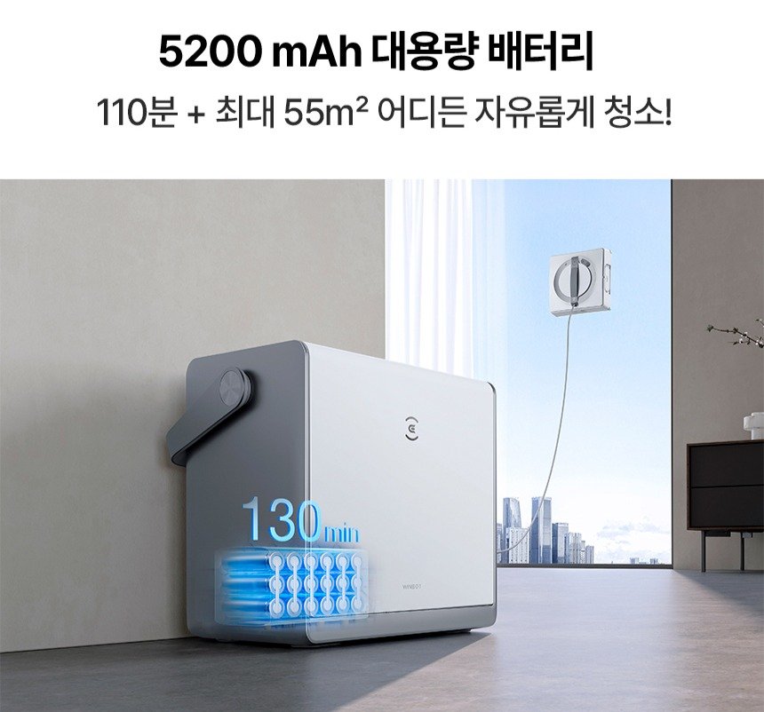 ECOVACS 윈봇 W2 옴니 창문 로봇 청소기 WG821-11, WG821-11EG, 혼합색상 상세 이미지 2