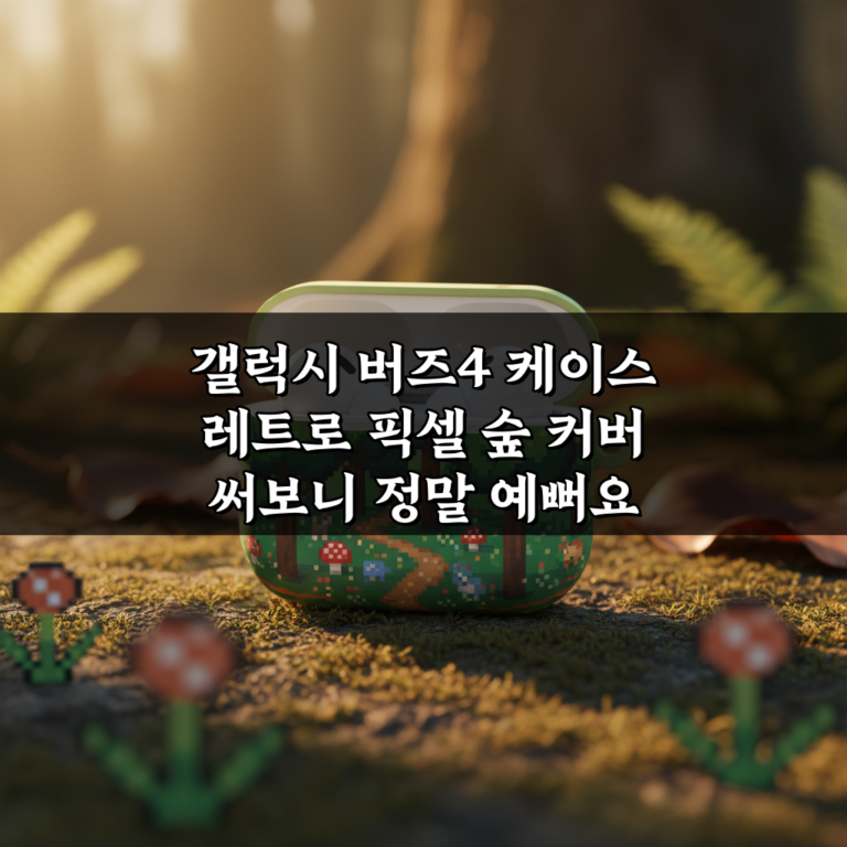 갤럭시 버즈4 케이스 레트로 픽셀 숲 커버 써보니 정말 예뻐요