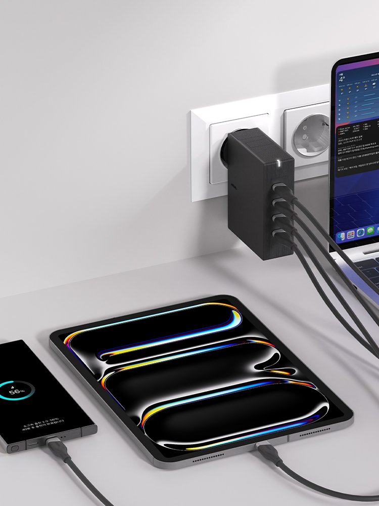 PD3.1 140W 여행용 접지 멀티 초고속충전기 GT410 화이트 상세 이미지 2