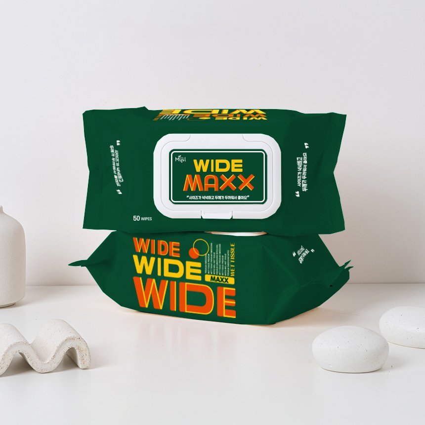 미엘 와이드 빅사이즈 엠보싱 대형 간병용 요양병원용 병원용 물티슈 60매 총10팩 상세 이미지 2