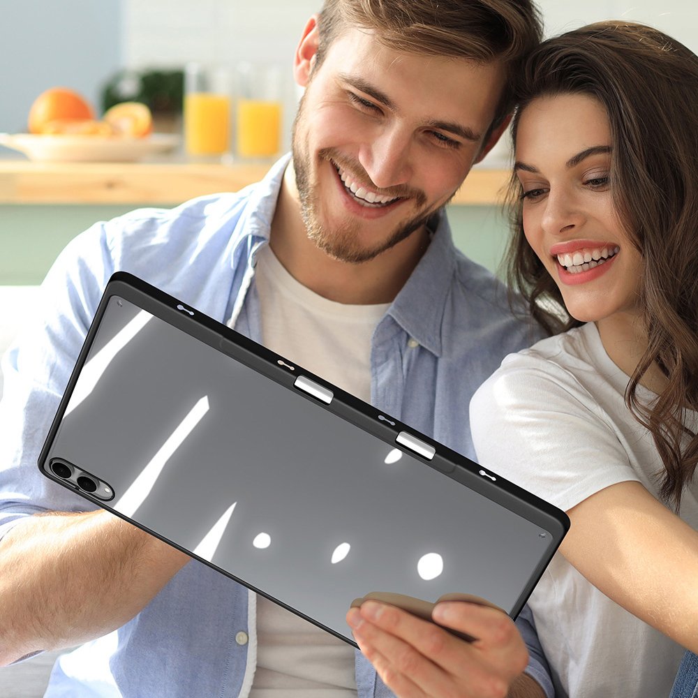 갤럭시탭 S11 울트라 케이스 투명 S펜 수납 스마트 북커버 마기 블랙, 탭 S11 울트라 상세 이미지 1