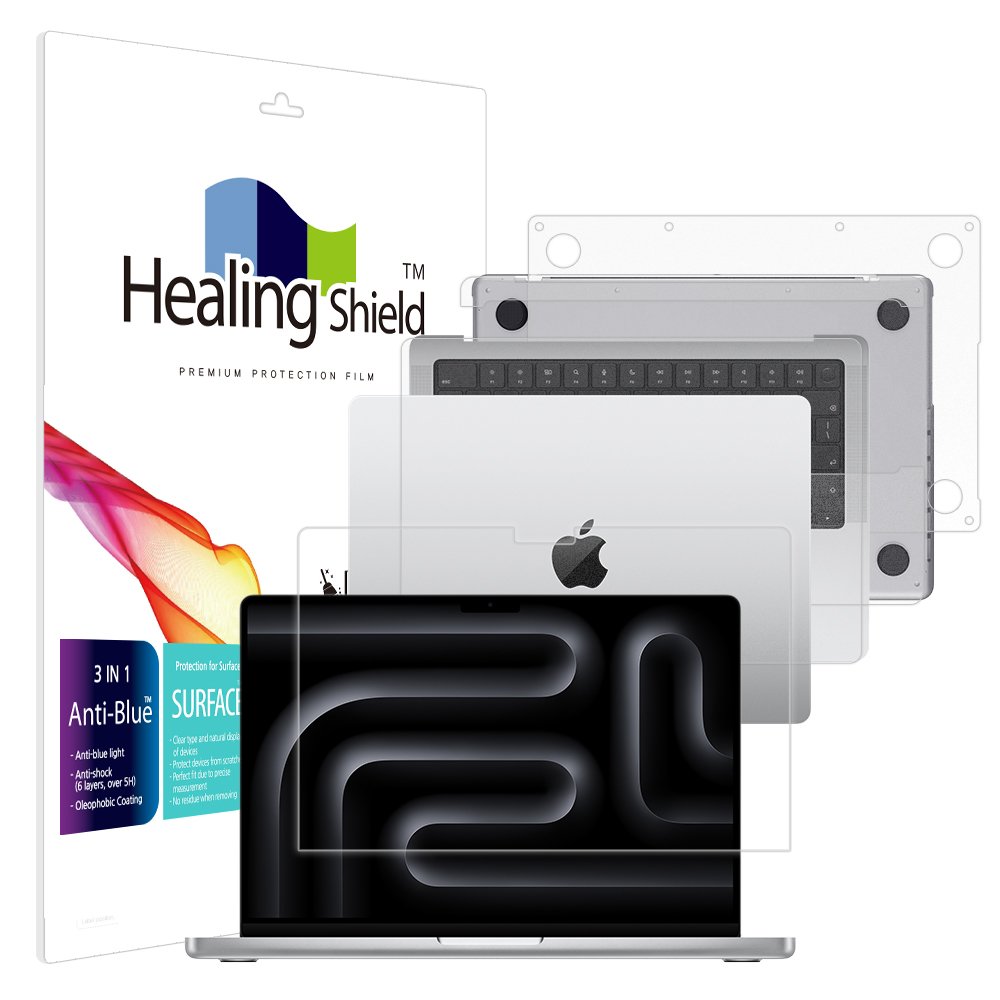 맥북프로14 M4 M5 블루라이트차단 액정보호필름1매 외부3종 상세 이미지 1