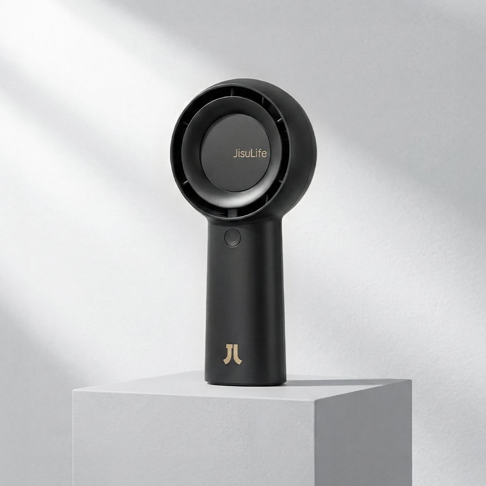 휴대용 손 선풍기 6000mAh 손풍기 핸디 목걸이 미니 선풍기 Life5Plus 카본 블랙 상세 이미지 1