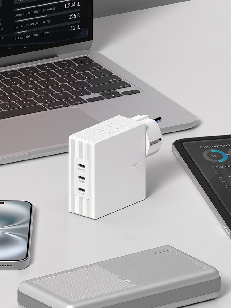 USB PD 100W 여행용 접지 멀티 초고속충전기 GT210 블랙 상세 이미지 2