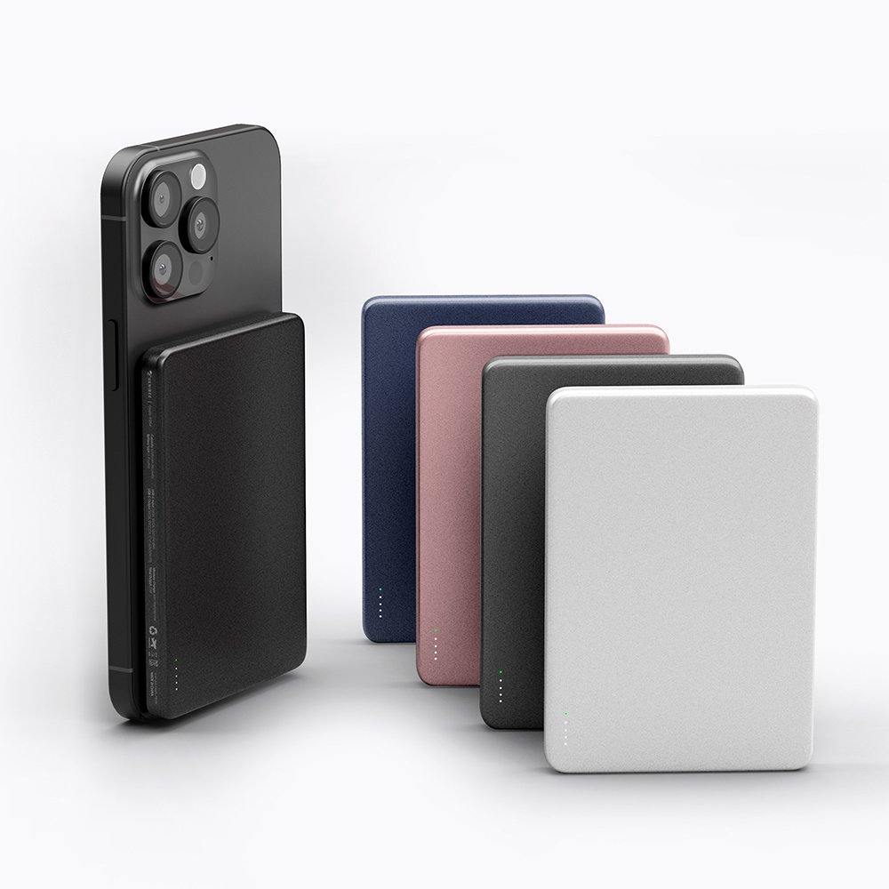 지니비 포켓비 초슬림 맥세이프 보조배터리, 고속 무선충전 휴대용 10000mAh, 핑크 상세 이미지 1