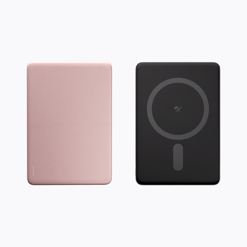 지니비 포켓비 초슬림 맥세이프 보조배터리, 고속 무선충전 휴대용 10000mAh, 핑크 상세 이미지 2