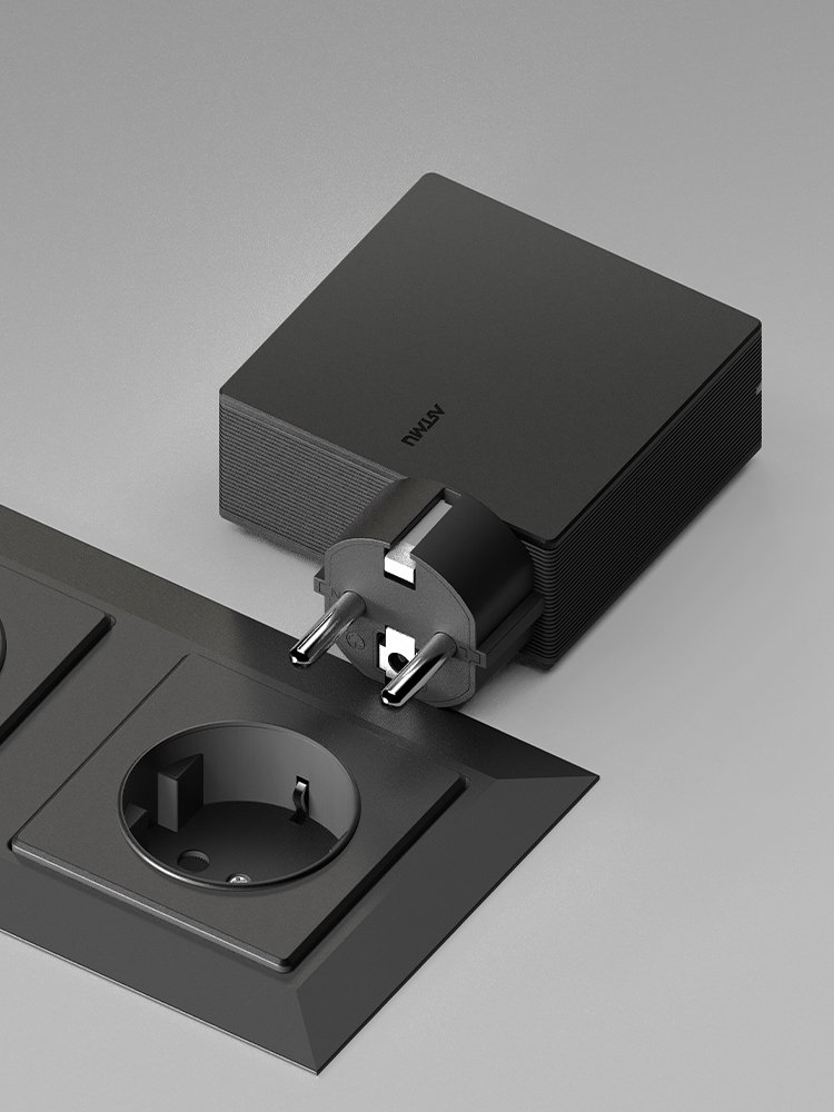 USB PD 100W 여행용 접지 멀티 초고속충전기 GT210 블랙 상세 이미지 1