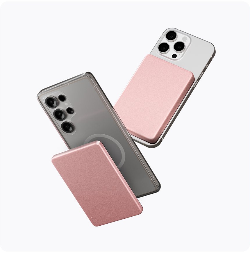 지니비 포켓비 초슬림 맥세이프 보조배터리, 고속 무선충전 휴대용 10000mAh, 핑크 상세 이미지 2