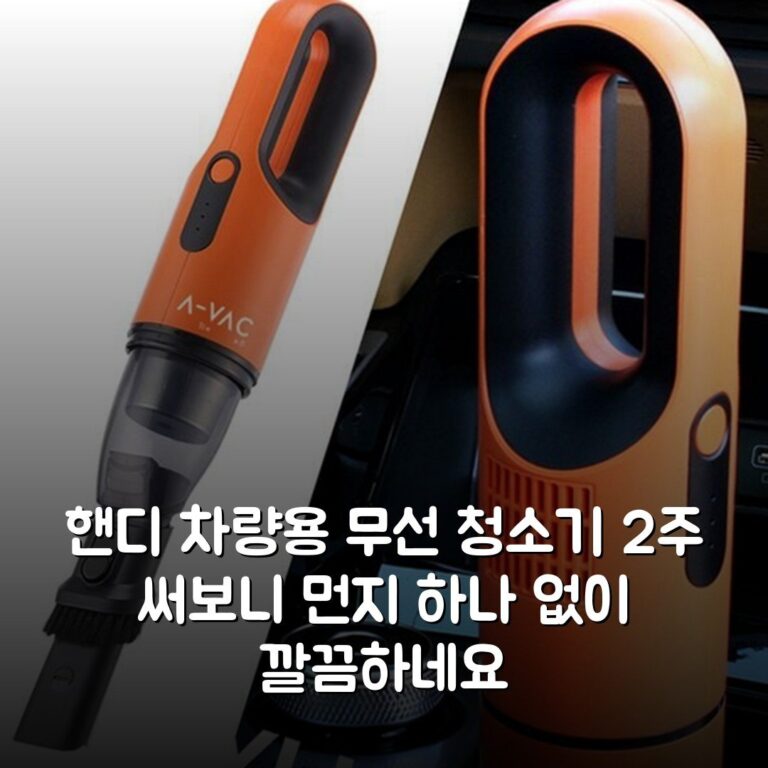 핸디 차량용 무선 청소기 2주 써보니 먼지 하나 없이 깔끔하네요