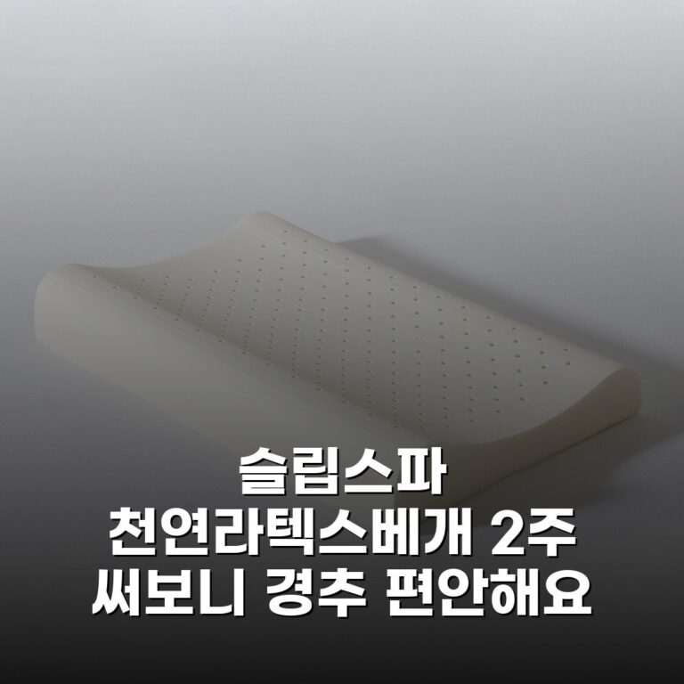 슬립스파 천연라텍스베개 2주 써보니 경추 편안해요
