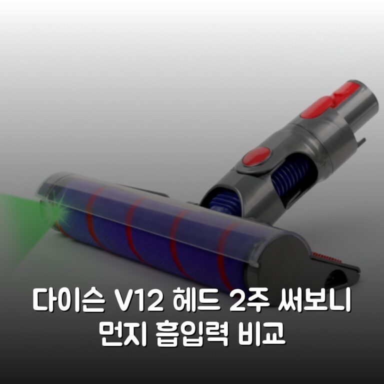 다이슨 V12 헤드 2주 써보니 먼지 흡입력 비교